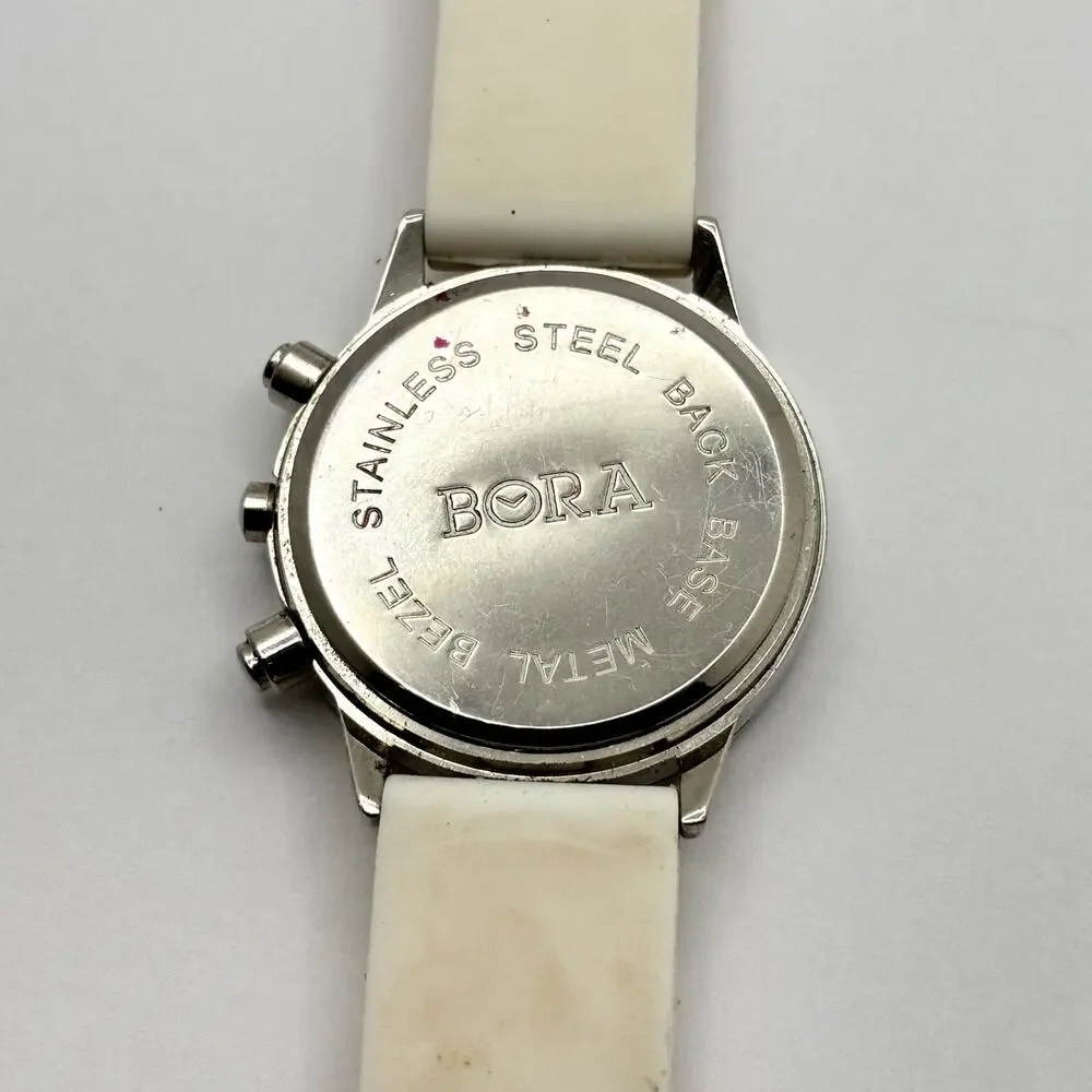 Silver & White Men's Bora  Watch
